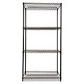 Alera NSF Certified Industrial Four-Shelf Wire Shelving Kit, 36w x 24d x 72h, Black
