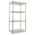Alera NSF Certified Industrial Four-Shelf Wire Shelving Kit, 36w x 24d x 72h, Silver