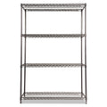 Alera Wire Shelving Starter Kit, Four-Shelf, 48w x 18d x 72h, Black Anthracite