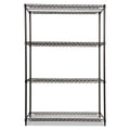 Alera NSF Certified Industrial Four-Shelf Wire Shelving Kit, 48w x 18d x 72h, Black