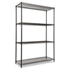 Alera NSF Certified Industrial Four-Shelf Wire Shelving Kit, 48w x 18d x 72h, Black