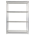 Alera NSF Certified Industrial Four-Shelf Wire Shelving Kit, 48w x 18d x 72h, Silver