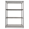 Alera NSF Certified Industrial Four-Shelf Wire Shelving Kit, 48w x 24d x 72h, Black