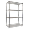 Alera NSF Certified Industrial Four-Shelf Wire Shelving Kit, 48w x 24d x 72h, Silver