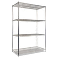 Alera NSF Certified Industrial Four-Shelf Wire Shelving Kit, 48w x 24d x 72h, Silver