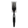 Dixie SmartStock Wrapped Heavy-Weight Cutlery Refill, Fork, Black, 960/Carton