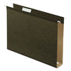 Pendaflex Extra Capacity Reinforced Hanging File Folders with Box Bottom, 2" Capacity, Letter Size, 1/5-Cut Tabs, Green, 25/Box
