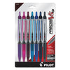 Pilot Precise V5RT Roller Ball Pen, Retractable, Extra-Fine 0.5 mm, Assorted Ink and Barrel Colors, 7/Pack