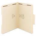 Smead SuperTab Reinforced Guide Height Fastener Folders, 2 Fasteners, Letter Size, 14-pt Manila Exterior, 50/Box