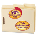 Smead SuperTab Reinforced Guide Height Fastener Folders, 2 Fasteners, Letter Size, 14-pt Manila Exterior, 50/Box