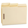 Smead SuperTab Reinforced Guide Height Fastener Folders, 2 Fasteners, Letter Size, 14-pt Manila Exterior, 50/Box