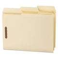 Smead SuperTab Reinforced Guide Height Fastener Folders, 2 Fasteners, Letter Size, 14-pt Manila Exterior, 50/Box