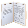 Smead SuperTab Reinforced Guide Height Fastener Folders, 2 Fasteners, Letter Size, 14-pt Manila Exterior, 50/Box