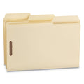 Smead SuperTab Reinforced Guide Height Fastener Folders, 2 Fasteners, Legal Size, 14-pt Manila Exterior, 50/Box