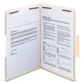 Smead SuperTab Reinforced Guide Height Fastener Folders, 2 Fasteners, Legal Size, 14-pt Manila Exterior, 50/Box