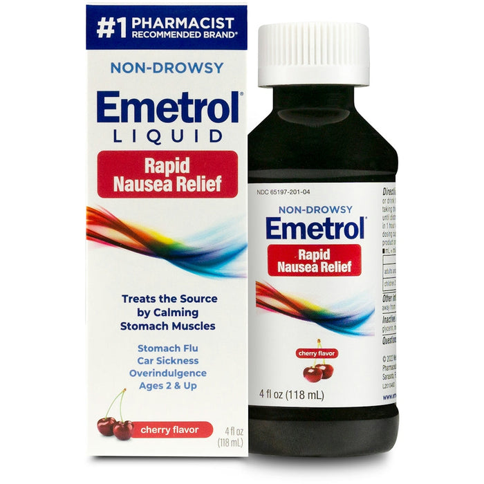 Emetrol Non Drowsy Liquid Cherry Flavor Rapid Nausea Relief 4 Fl Oz by Pasteur Pharmacy