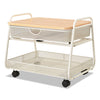 Safco Onyx Under Desk Machine Stand, Metal, 1 Shelf, 1 Drawer, 1 Bin, 100 lb Capacity, 21" x 16" x 17.5", White