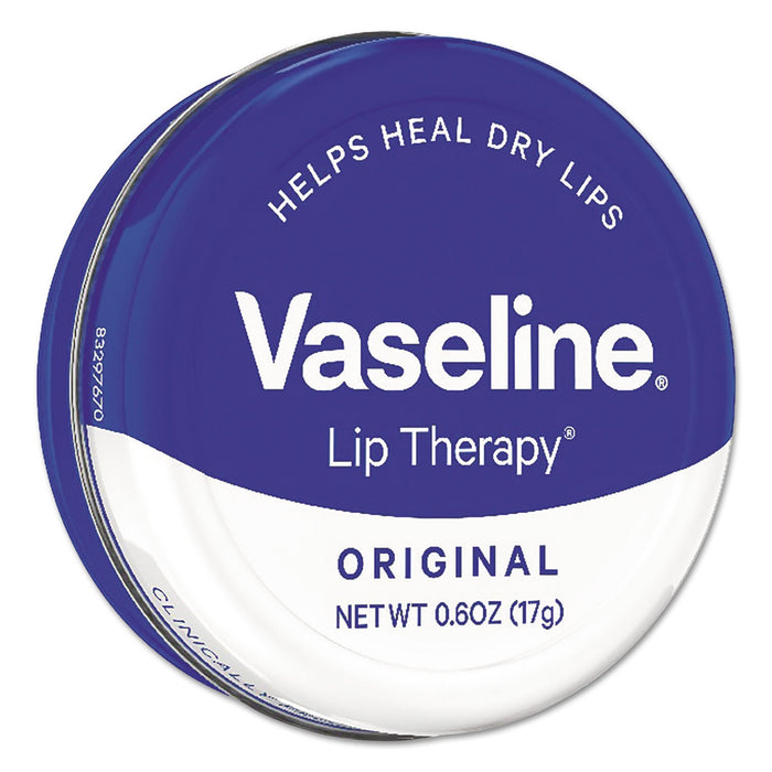 Vaseline Lip Therapy, Original, 0.6 oz, Mini Tin, 12/Carton