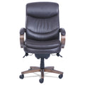 La-Z-Boy Woodbury High-Back Executive Chair, Supports Up to 300 lb, 20.25" to 23.25" Seat Height, Brown Seat/Back, Weathered Sand Base