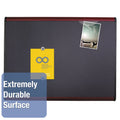 Quartet Prestige Plus Magnetic Fabric Bulletin Board, 36 x 24, Mahogany Frame