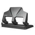Universal 30-Sheet Three-Hole Power Assist Punch, 7 mm Holes, Black