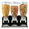 Mind Reader Heavy Duty Metal Cereal Triple Dispenser, 60 oz, 18.5 x 5.93 x 17.25, Black/Clear