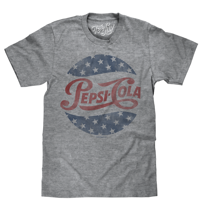 Pepsi Cola Stars T-Shirt - Gray by Tee Luv