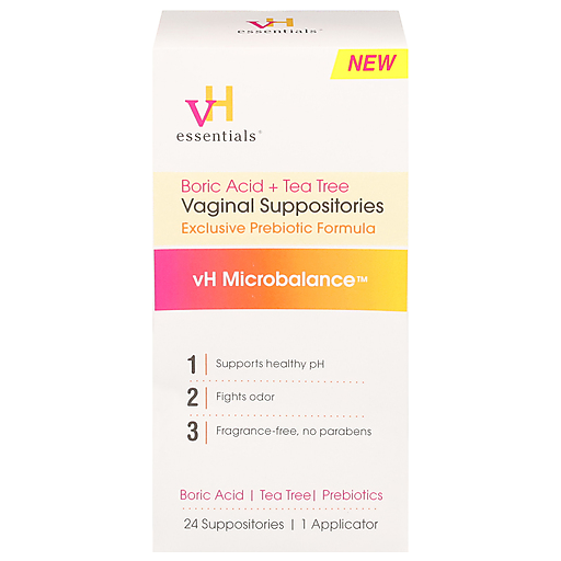Vh Essentials Boric Acid Suppositories - Feminine Health - 30 Capsules by Pasteur Pharmacy
