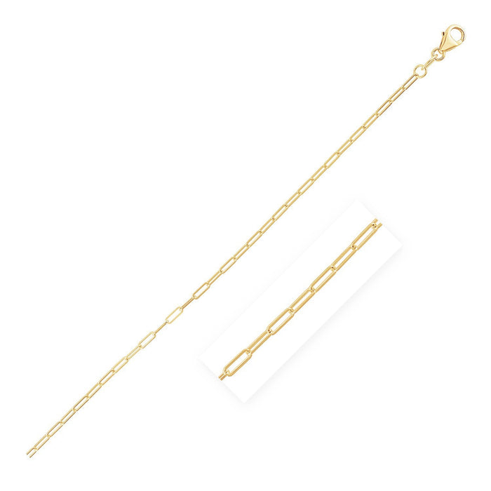 14K Yellow Gold Fine Paperclip Anklet (1.5mm) by Bids.com