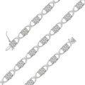 Sterling Silver Rose-Cut Diamond Love Locks Link Bracelet (1.00cttw,I-J color,I3-Promo clarity) by Bids.com