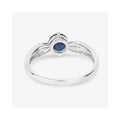 0.85 Ct Round Blue Sapphire & Diamond Prong 10k Gold Cocktail Ring by Fine Color Jewels