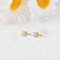 14k Gold Lab Diamond Round Solitaire Stud Earrings by Fine Color Jewels
