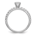 14K White Gold Lab Diamond Solitaire Pave Ring by Fine Color Jewels