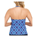 Swim Solutions Womens Blue Printed Non-Removable Cups Tankini Swimsuit Top 10 by Vanessa Jane