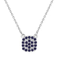 Blue Sapphire Encrusted Pendant Necklace by Fine Color Jewels