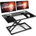 32" Height Adjustable Stand Up Desk Converter Gas Spring Desk Riser Converter Sit to Stand by DailySale