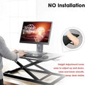 32" Height Adjustable Stand Up Desk Converter Gas Spring Desk Riser Converter Sit to Stand by DailySale