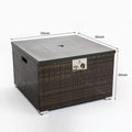 32" Outdoor Rattan Propane Gas Fire Table with Tile Tabletop by DailySale