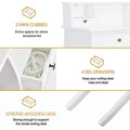 32" Wooden Secretary Desk Bedroom Small Dresser with 4 Storage Drawers by DailySale