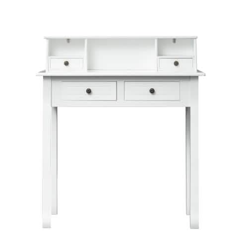 32" Wooden Secretary Desk Bedroom Small Dresser with 4 Storage Drawers by DailySale