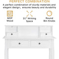 32" Wooden Secretary Desk Bedroom Small Dresser with 4 Storage Drawers by DailySale