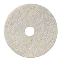 Boardwalk Natural Burnishing Floor Pads, 21" Diameter, White, 5/Carton