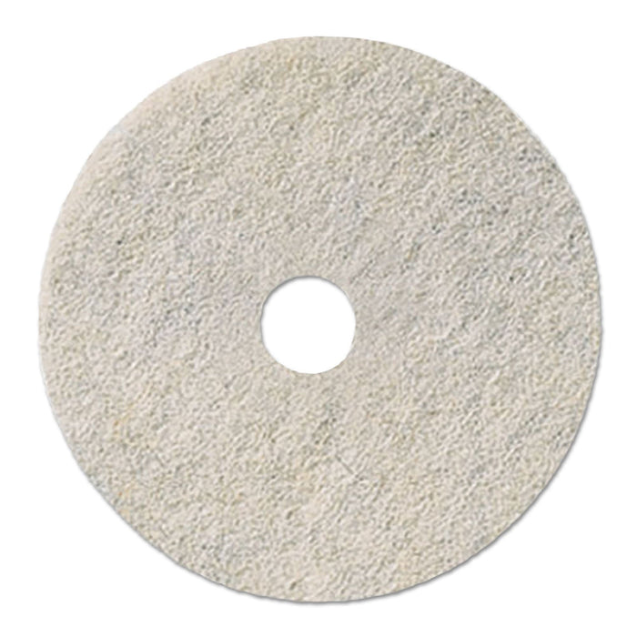 Boardwalk Natural Burnishing Floor Pads, 21" Diameter, White, 5/Carton