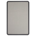 Quartet Contour Fabric Bulletin Board, 48 x 36, Gray Surface, Black Plastic Frame