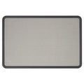 Quartet Contour Fabric Bulletin Board, 36 x 24, Gray Surface, Black Plastic Frame