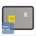 Quartet Contour Granite Gray Tack Board, 36 x 24, Black Frame