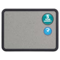 Quartet Contour Granite Gray Tack Board, 48 x 36, Black Frame