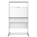 Quartet Motion Dual-Track Mobile Magnetic Dry-Erase Easel, Two 40 1/2 x 34 Panels, White