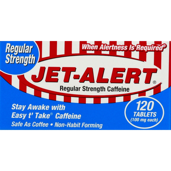 Jet Alert 100 MG Each Regular Strength Caffeine Tablets 120ct by Pasteur Pharmacy