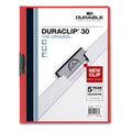 Durable DuraClip Report Cover, Clip Fastener, 8.5 x 11 , Clear/Red, 25/Box